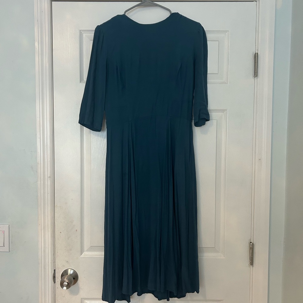 ASOS Blue A-Line Dress with Dolman Sleeves for Wedding Guest